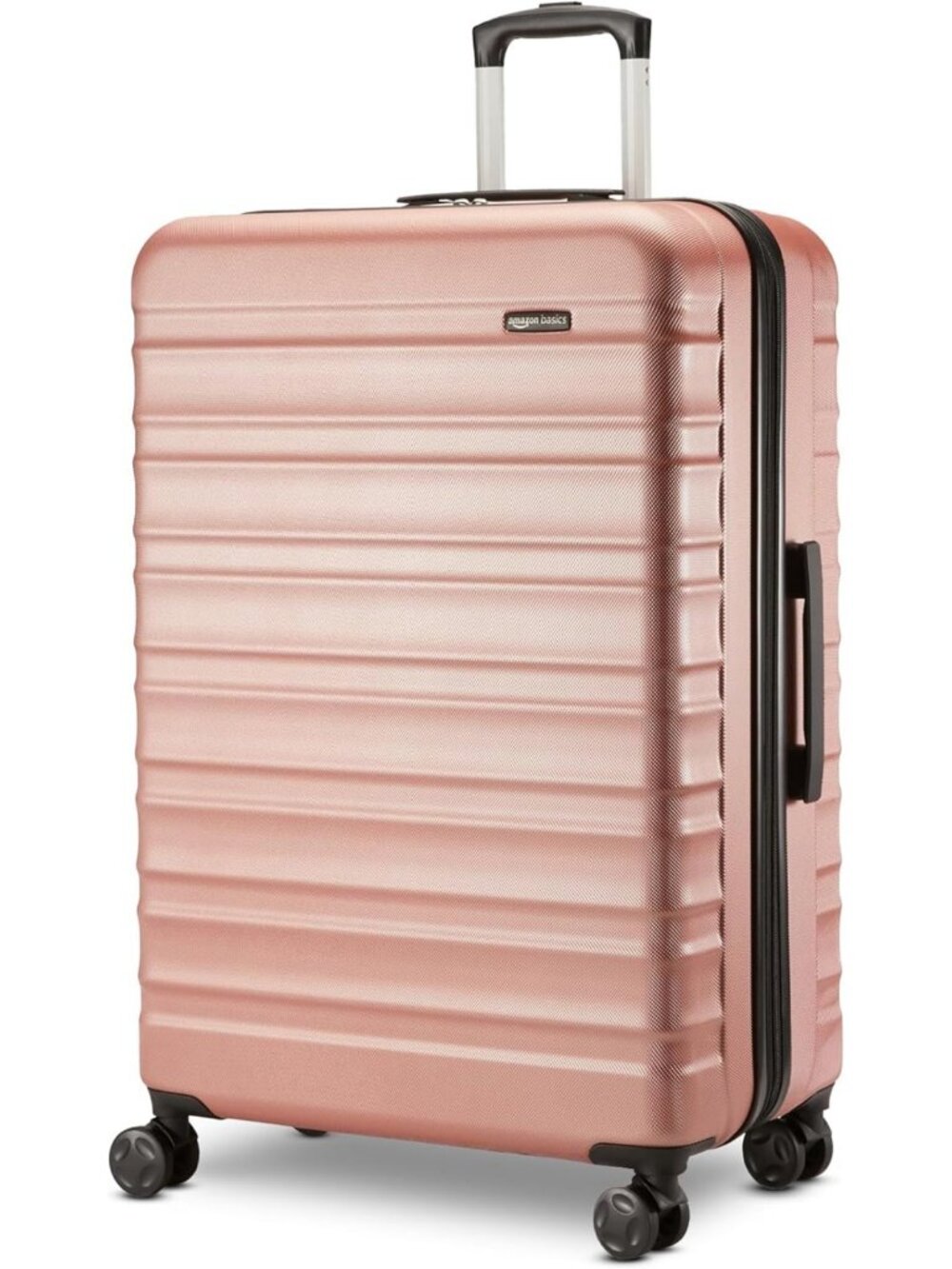 30" Expandable Hardside Checked Luggage - Scratch-Resistant, 4 Wheels, Rose Gold